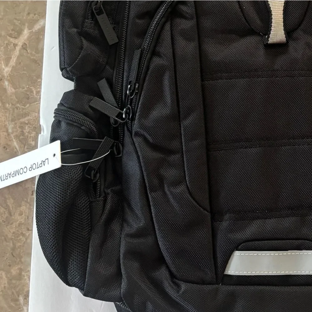 Perry Ellis Black 350 Laptop Backpack- Black travel bag, business bag $160 bag